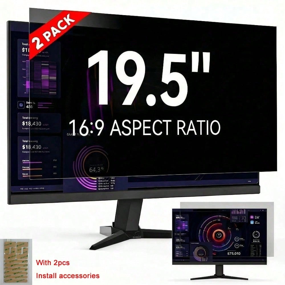 Monitor Privacy Filter - [2-Pack] 19.5 Inch 16:9 Computer Privacy