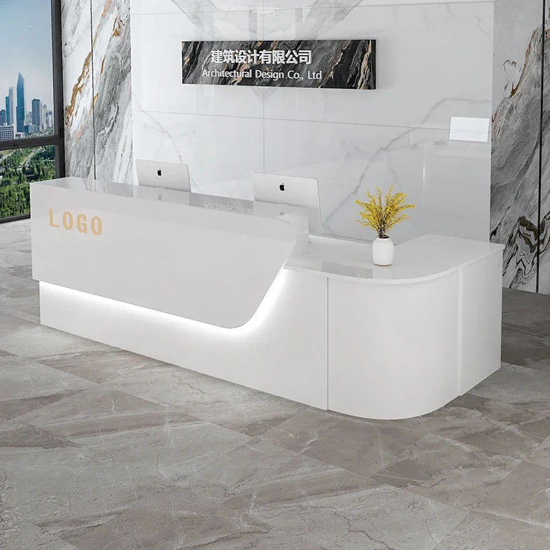Office Furniture In Usa - Storage Luxury Reception Desk Senior Custom