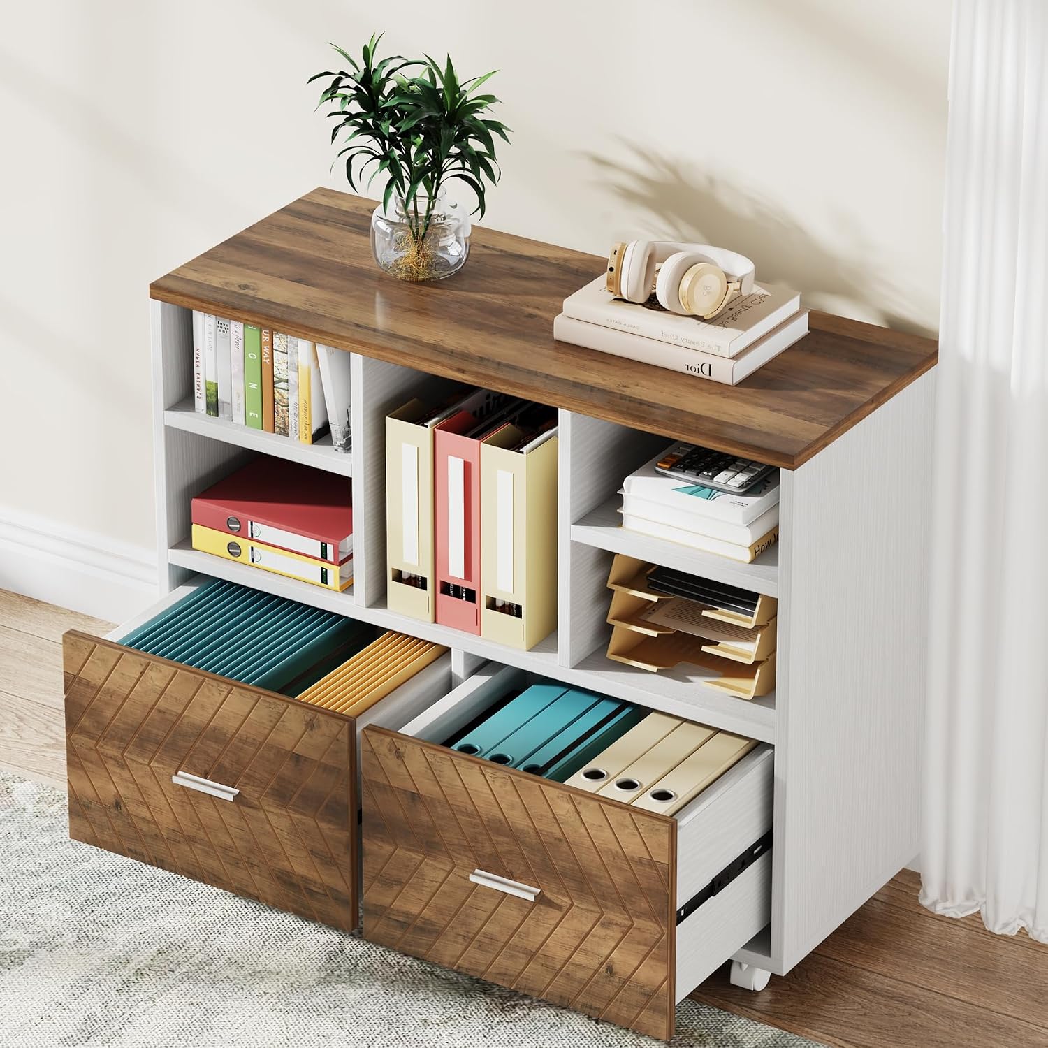 2-Drawer Wood File Cabinet, Mo - File Cabinet Lateral ulasan dan harga