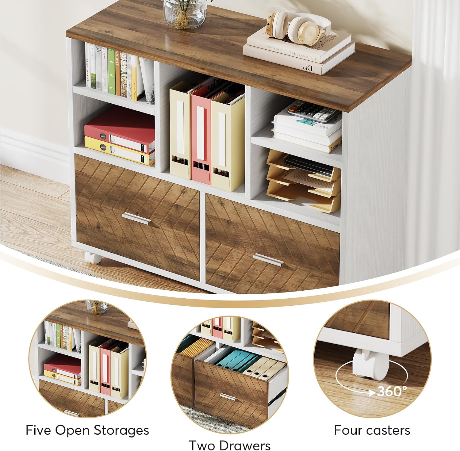2-Drawer Wood File Cabinet, Mo - File Cabinet Lateral ulasan dan harga