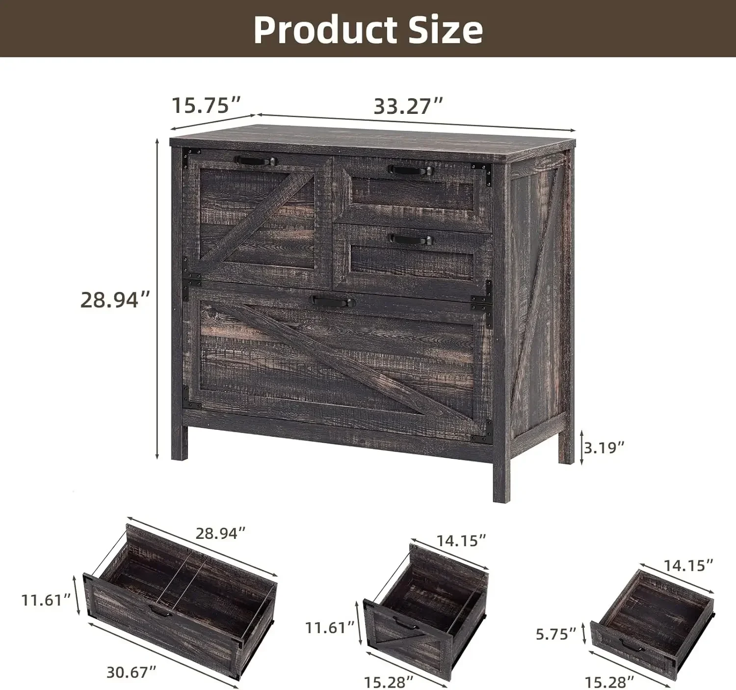 Wood Lateral File Cabinet Four - File Cabinet Lateral ulasan dan harga