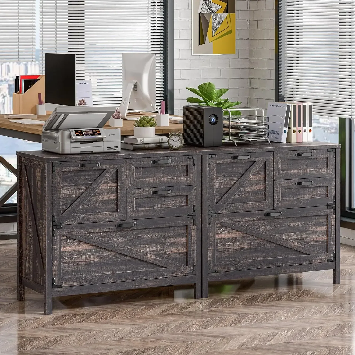 Wood Lateral File Cabinet Four - File Cabinet Lateral ulasan dan harga