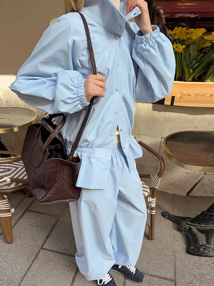 Casual Solid Pleated Women Coa - Coat Rack Standing ulasan dan harga