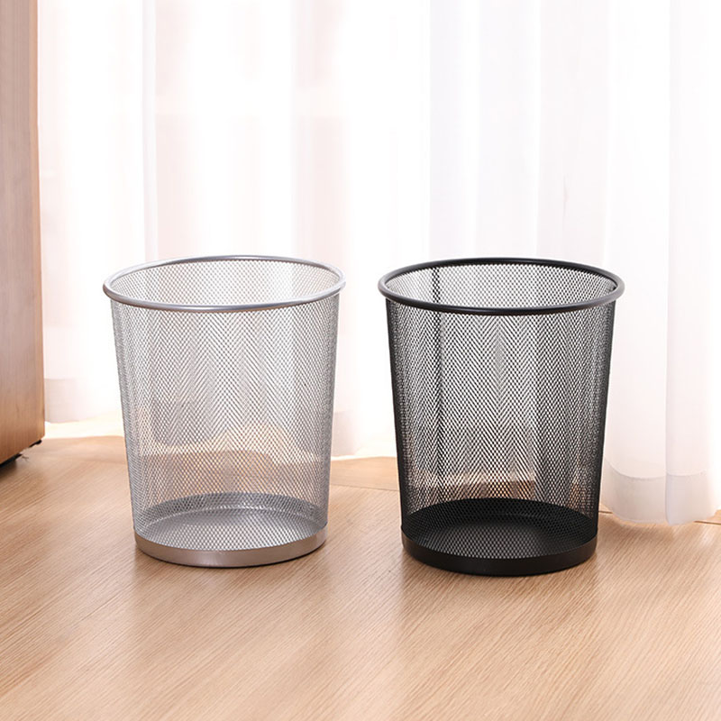Round Metal Mesh Waste Bin Lar - Paper Basket Mesh ulasan dan harga