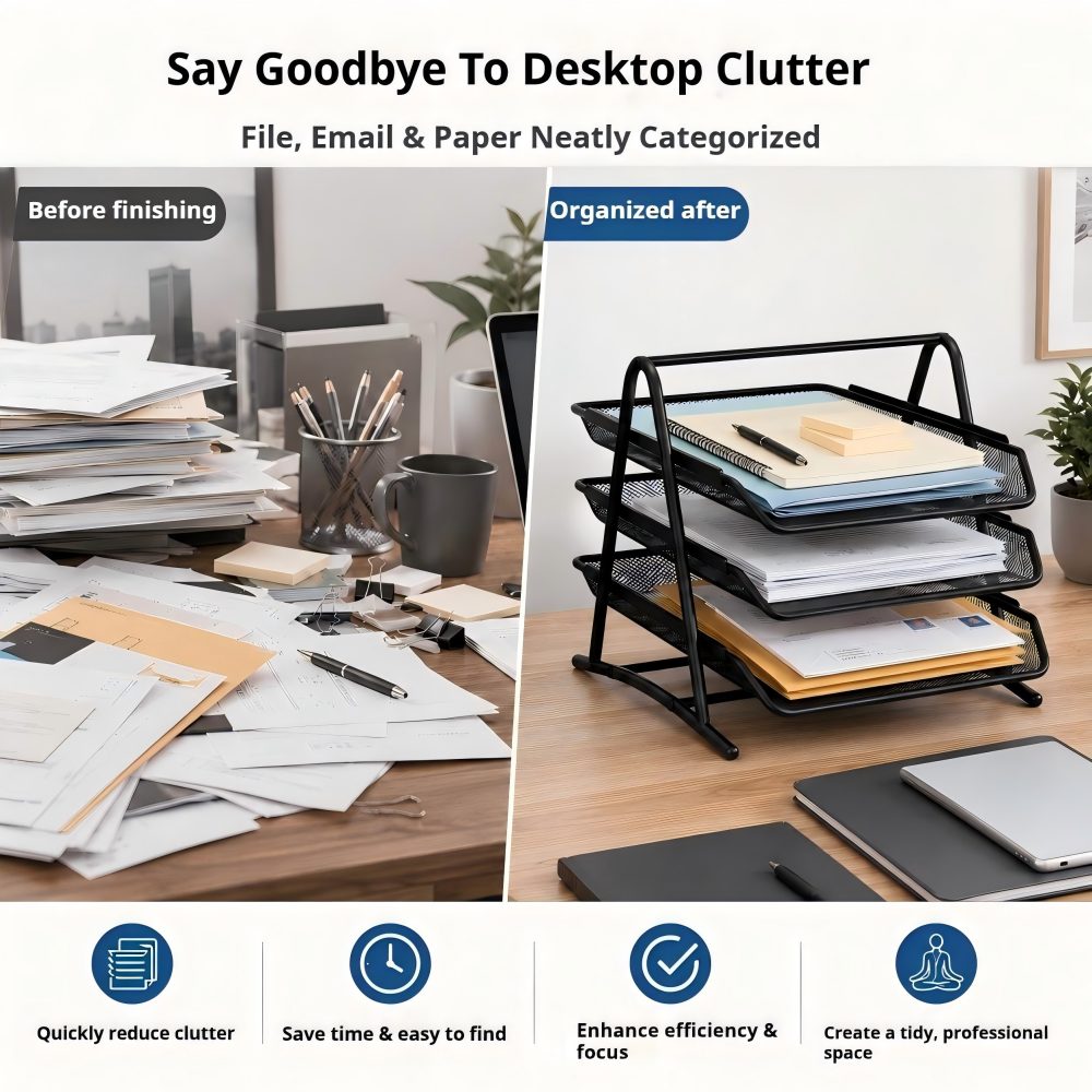 Desktop Iron Mesh File Organiz - Paper Basket Mesh ulasan dan harga