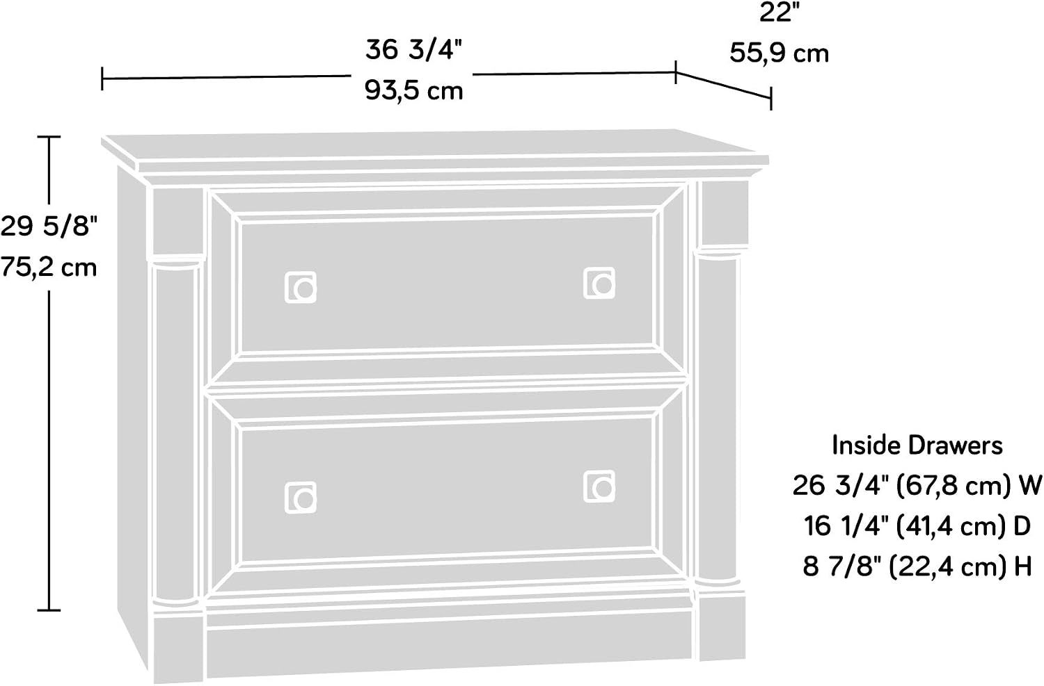 Palladia 2 Drawer File Cabinet - File Cabinet Lateral ulasan dan harga