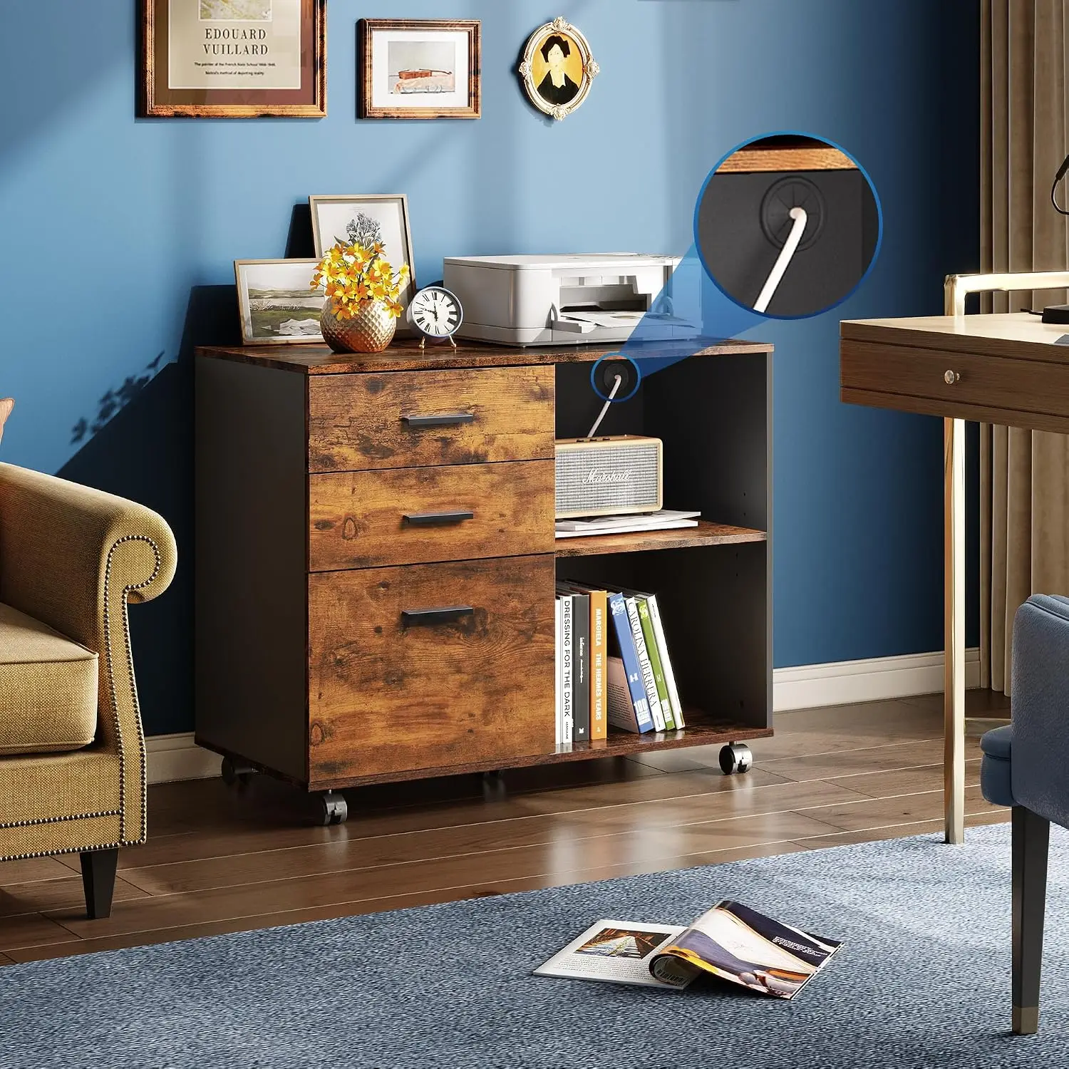 3-Drawer Mobile File Cabinet,  - File Cabinet Lateral ulasan dan harga