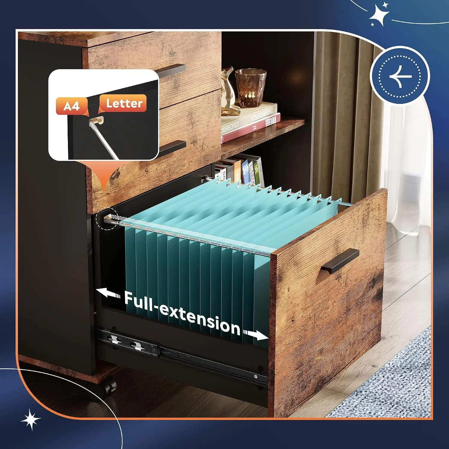 3-Drawer Mobile File Cabinet,  - File Cabinet Lateral ulasan dan harga