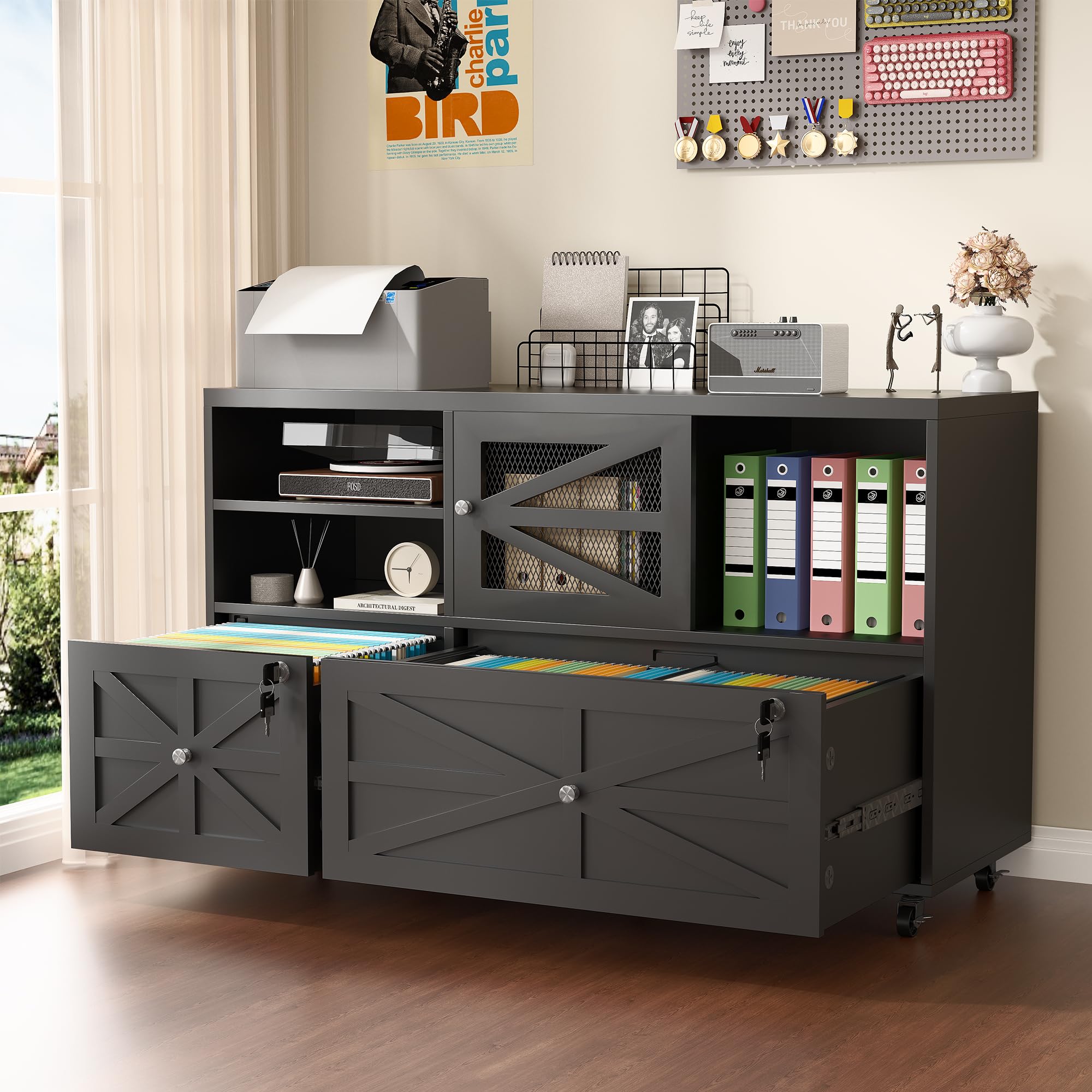 2 Drawer Farmhouse File Cabine - File Cabinet Lateral ulasan dan harga