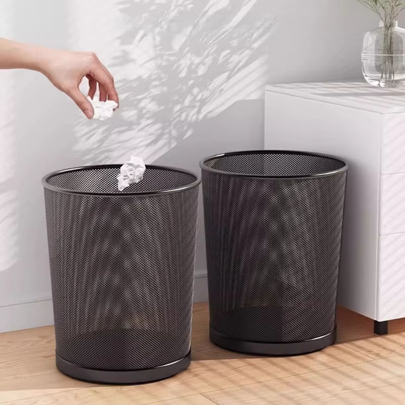 9L Large Black Metal Mesh Tras - Paper Basket Mesh ulasan dan harga