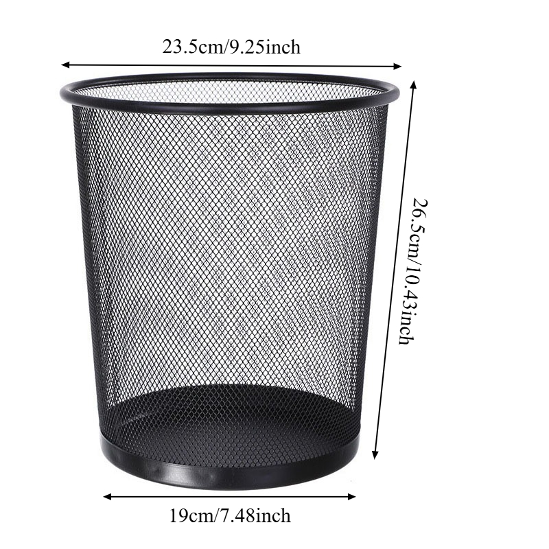9L Large Black Metal Mesh Tras - Paper Basket Mesh ulasan dan harga