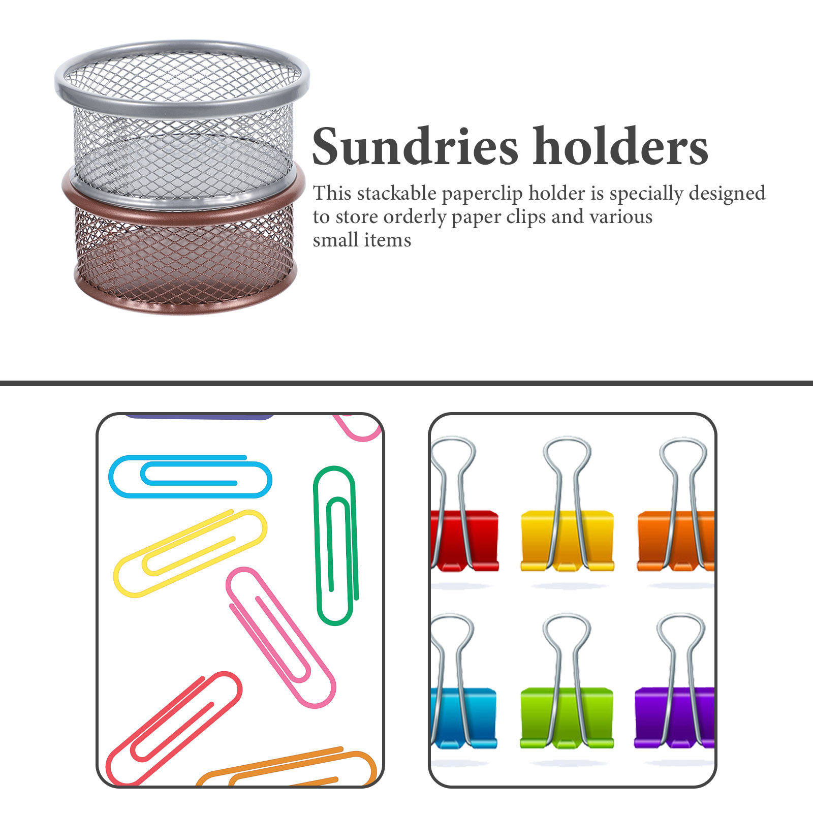 2Pcs Metal Paper Clip Holders  - Paper Basket Mesh ulasan dan harga