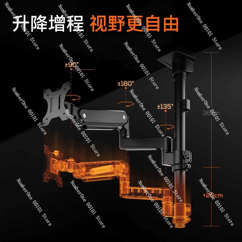 Dual-Screen Ceiling-Mounted Mo - Adjustable Monitor Mount ulasan dan harga