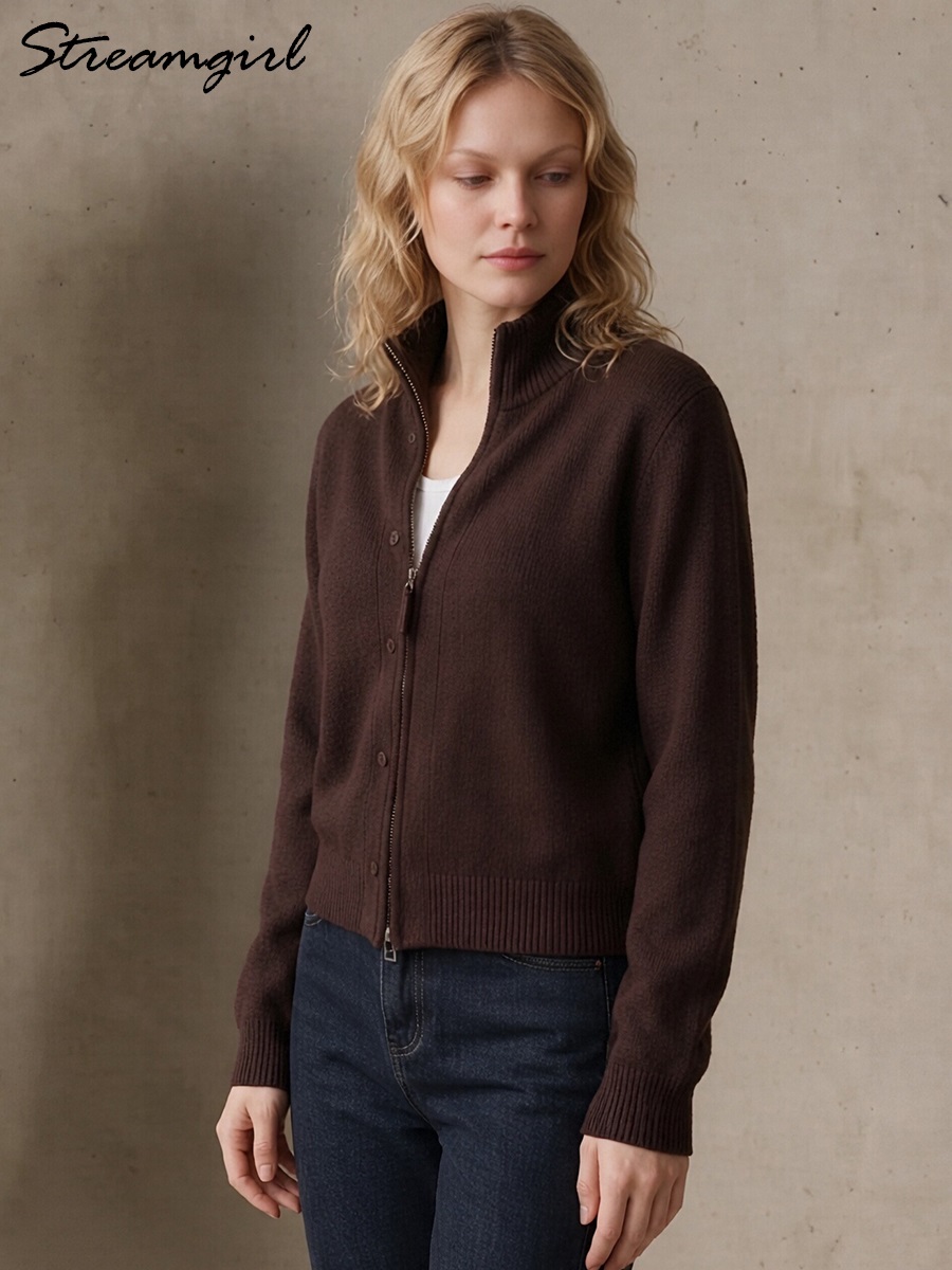 Women Turtleneck Knit Cardigan - Coat Rack Standing ulasan dan harga