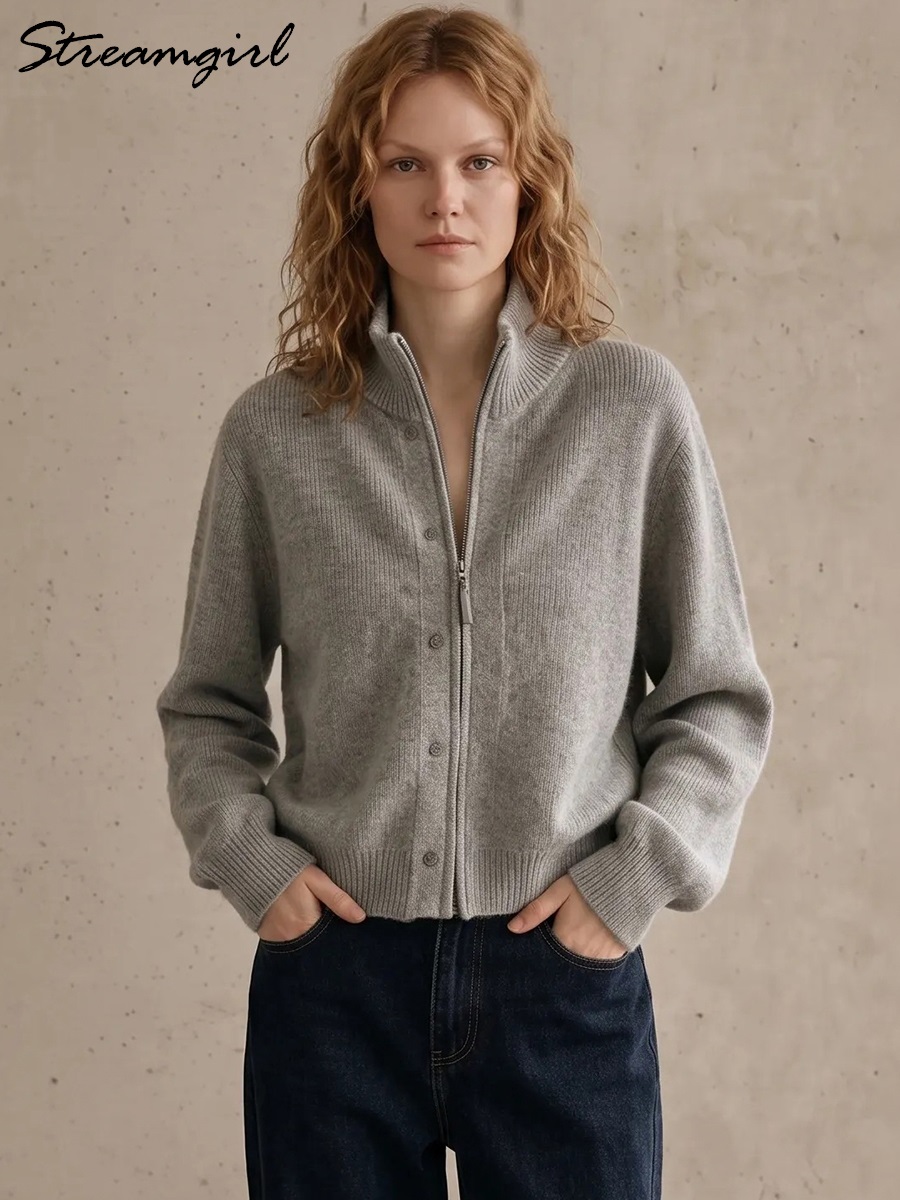 Women Turtleneck Knit Cardigan - Coat Rack Standing ulasan dan harga