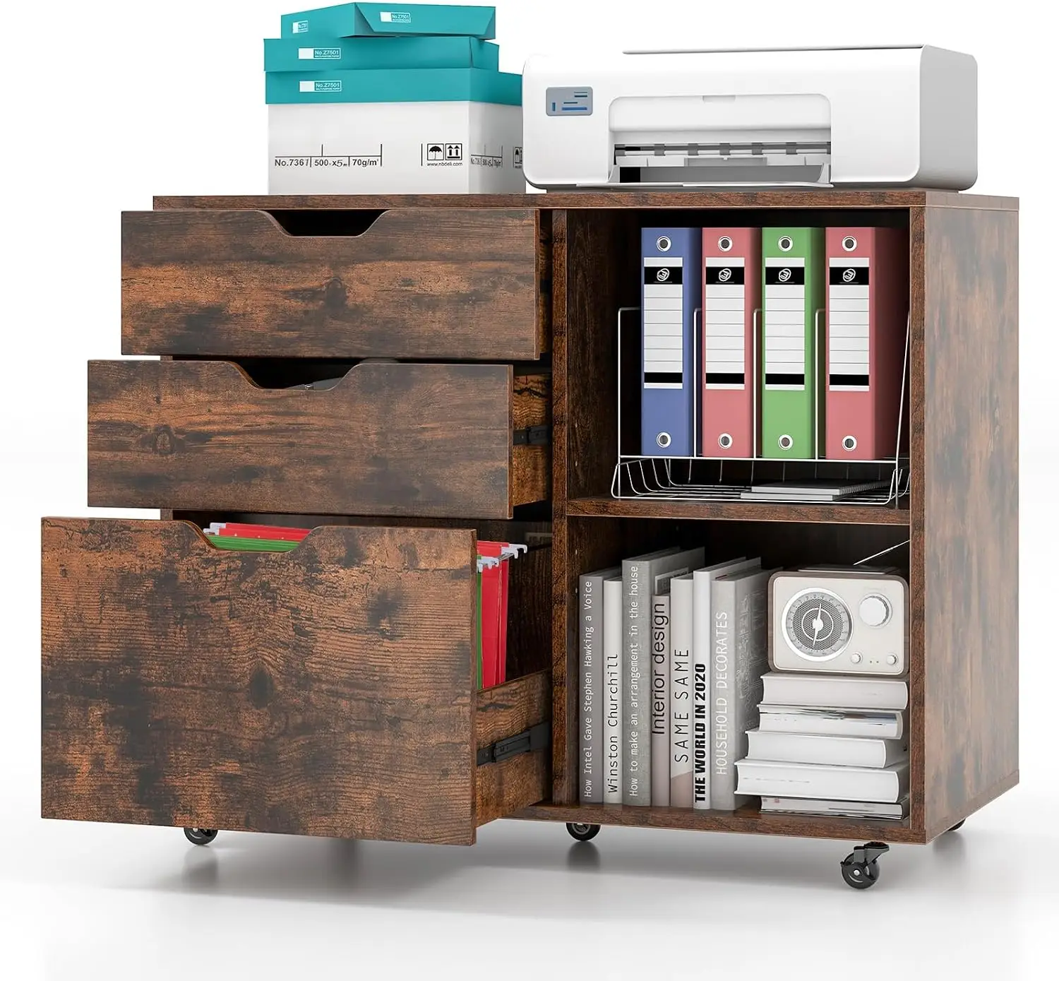 3-Drawer File Cabinet, Mobile  - File Cabinet Lateral ulasan dan harga