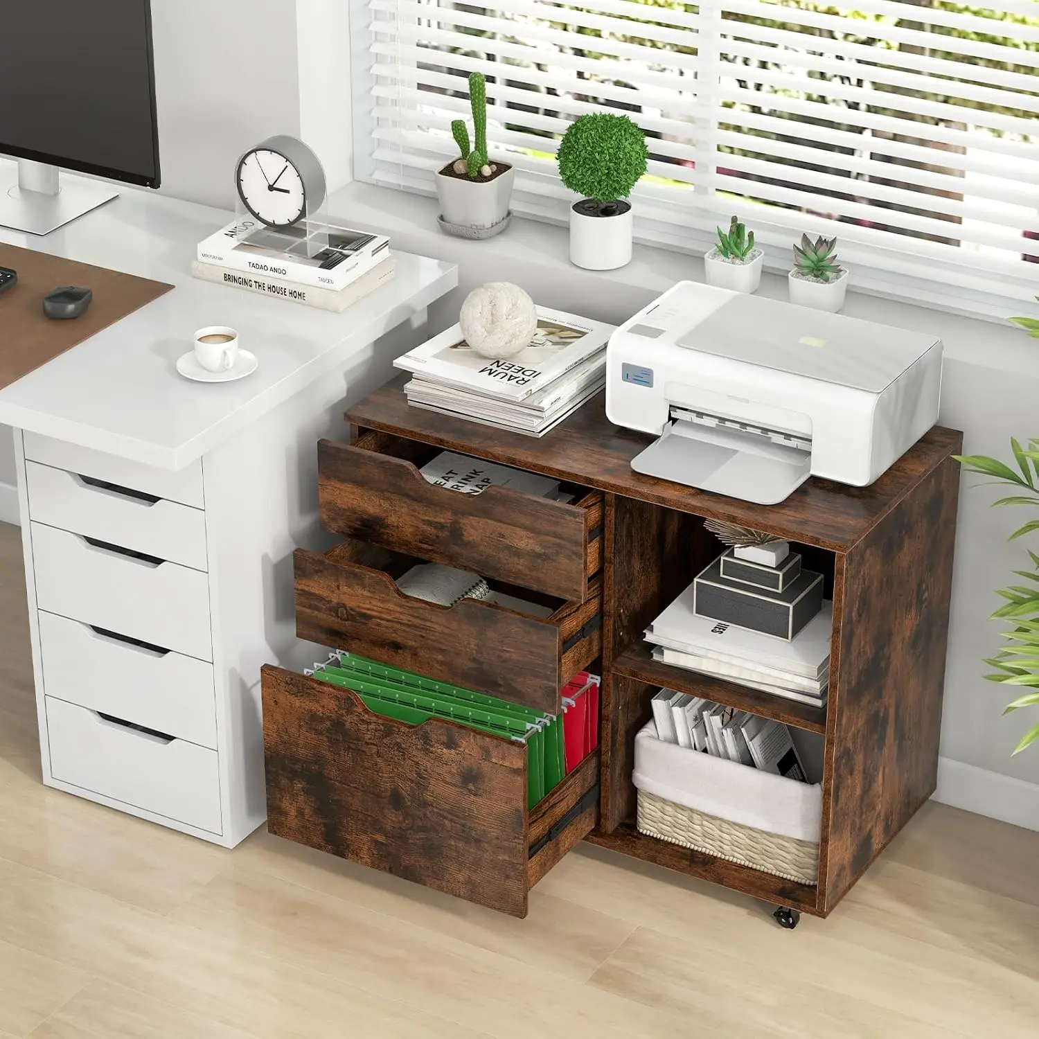 3-Drawer File Cabinet, Mobile  - File Cabinet Lateral ulasan dan harga