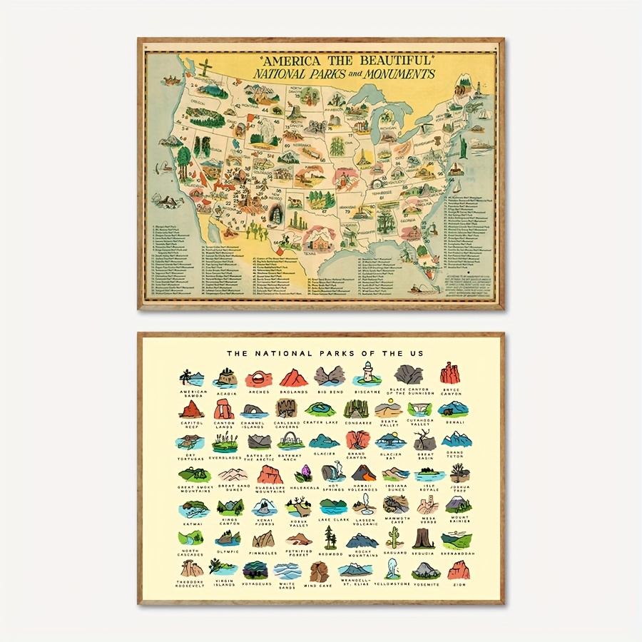 Vintage National Parks and Mon - Office Furniture In Usa ulasan dan harga