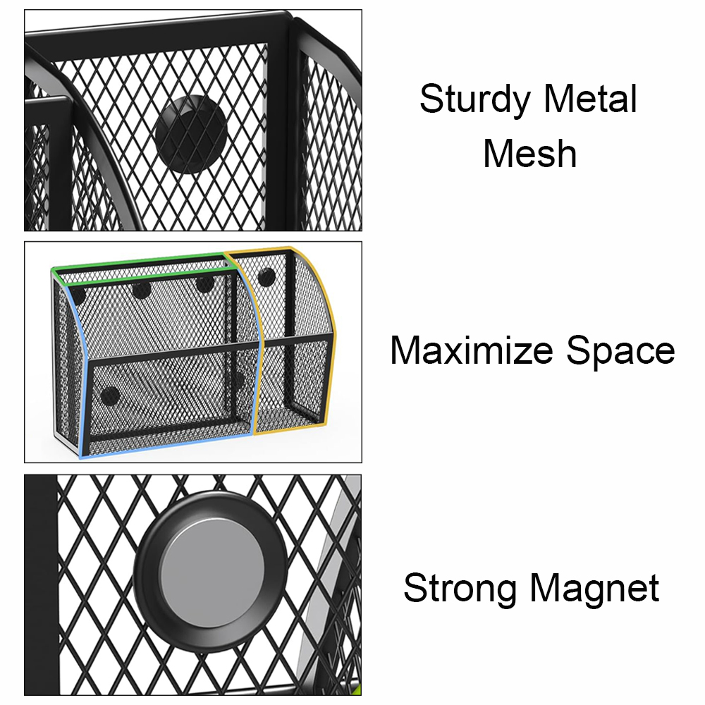 3 Compartments Magnetic Mesh B - Paper Basket Mesh ulasan dan harga